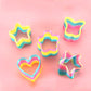 10 PCS Glitter Transparent Rainbow Circle Polygon Spring Rainbow Circle,Ramdom Style Delivery, Glitter Transparent Rainbow Circle