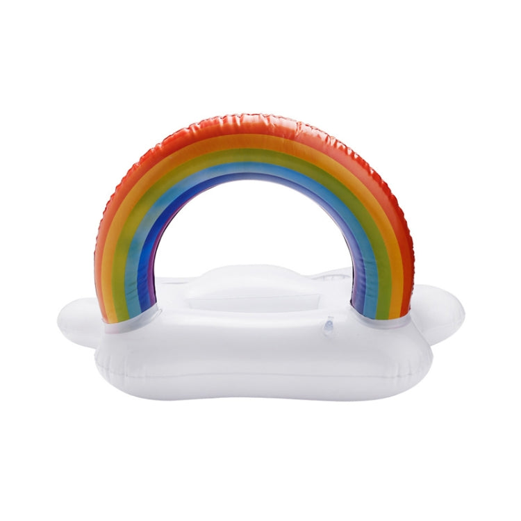 Rainbow inflatable cloud cup holder with rainbow arch and front carrying opening