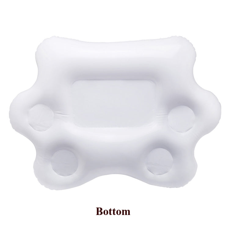 White inflatable cloud base with four cup holder positions (underside view)