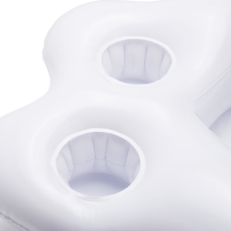 Inflatable cloud cup holder with two circular drink openings on white base