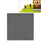 Light gray square building block base plate with stud pattern, 25.5 cm