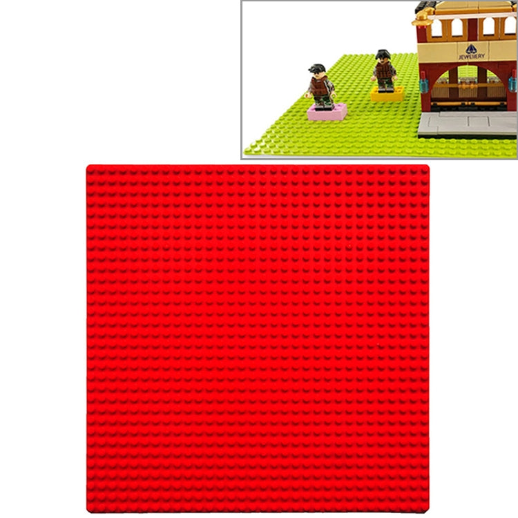 DIY building block bottom plate, red 32x32 stud square