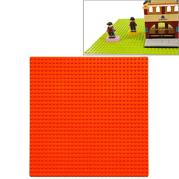 DIY building block bottom plate, orange 32x32 stud square