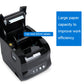 Thermal label printer with open bay and 82mm label capacity