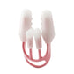 Nose clip orthosis with pink U-frame and three white adjustable support pads