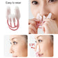 Nose clip orthosis held to nose with pink frame and three white support pads
