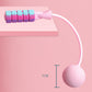 Cherry pink cordless skipping rope with foam handle and weighted end ball