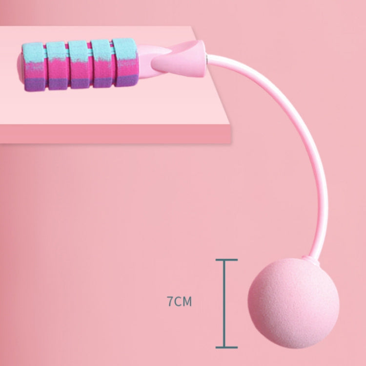 Cherry pink cordless skipping rope with foam handle and weighted end ball