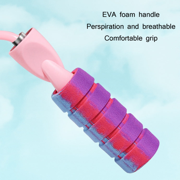Cherry pink foam-grip cordless skipping rope handle with padded weight section