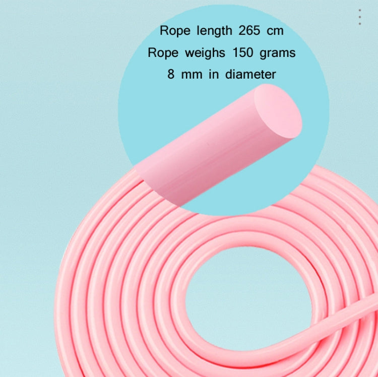 Cherry pink long coiled skipping rope with smooth rope loops