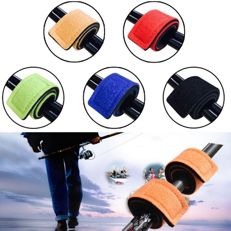 Set of neoprene non-slip fishing rod straps in multiple colors