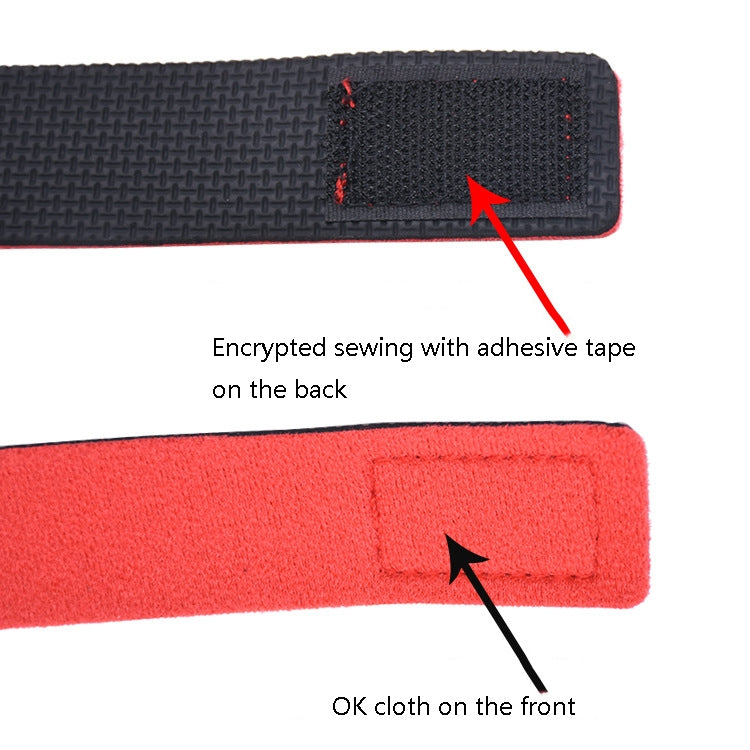 Black neoprene fishing rod strap with stitched reinforcement and seam detail