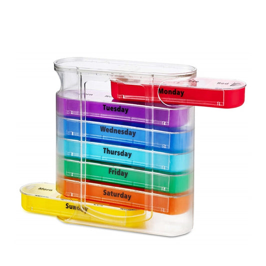 One Week Use 28-Compartment Portable Drawer Type Moisture-Proof Medicine Box
