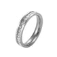 Girls titanium steel ring with diamond-look stones along the band, silver-tone