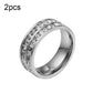 Girls titanium steel diamond ring, silver tone with sparkling crystal inlays
