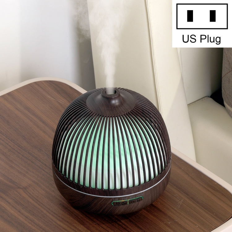 Dark wood bird-cage ultrasonic aromatherapy humidifier with mist, EU plug