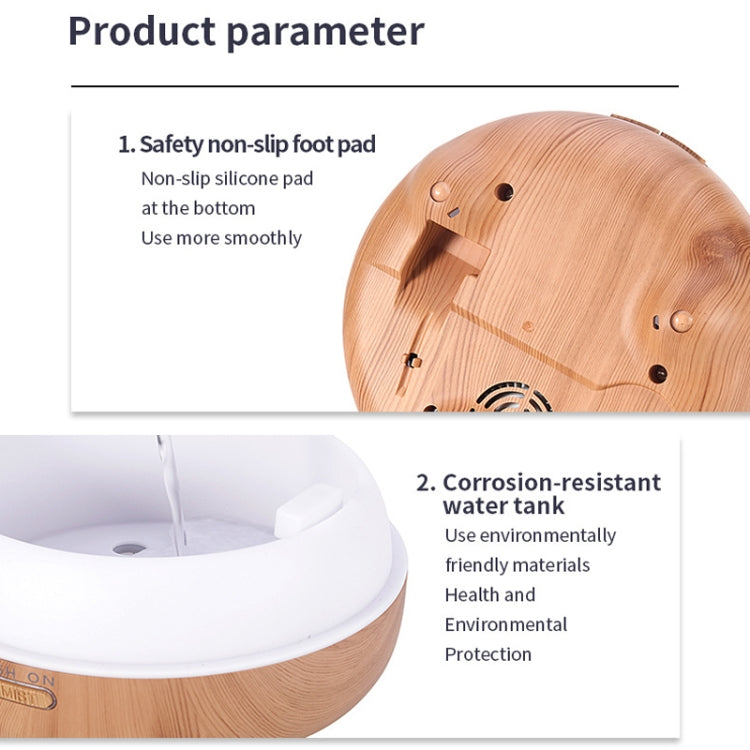 Wood ultrasonic humidifier top with birdcage pattern and mist outlet vents