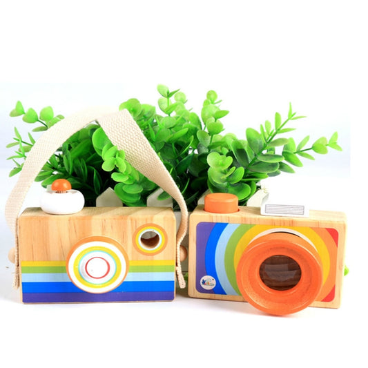 Mini Wooden Cartoon SLR Camera Kaleidoscope Children's Gift Fun Toy