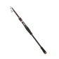 Telescopic casting rod with carbon-look blank, straight black handle pad, and tip line guides