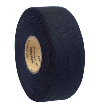 Navy woven electrical insulation tape roll with release paper label