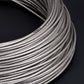5mm braided cable tube, silver-gray with braided pattern, coiled bundle