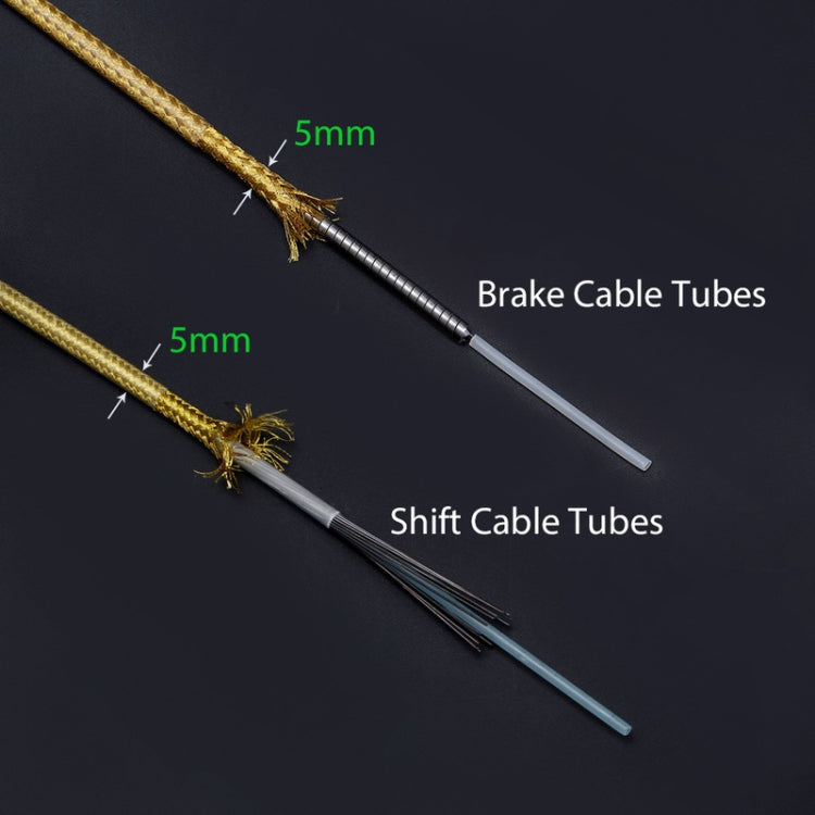 5mm braided cable tubes with cut ends: brake and shift cable sleeve cords
