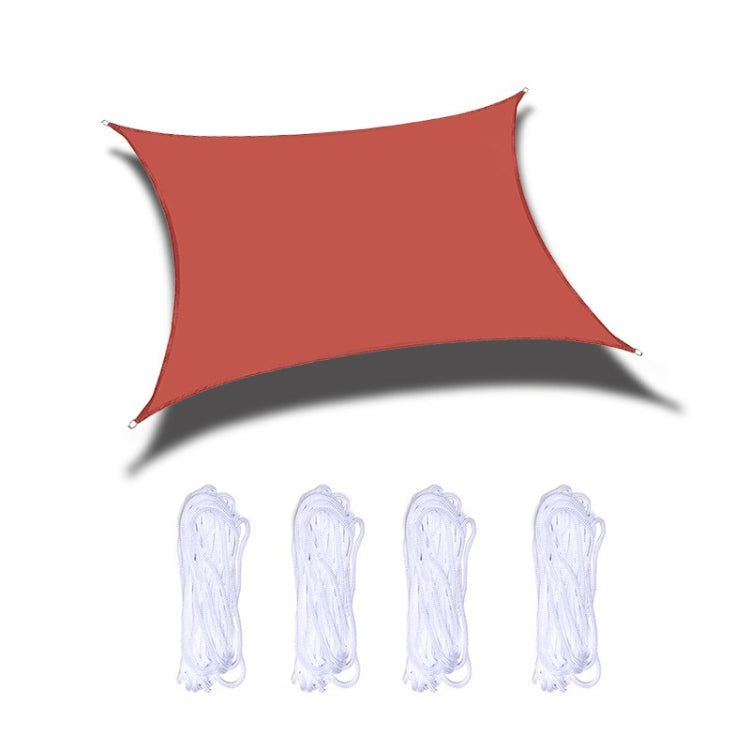 Red waterproof sunshade sail canopy with corner grommets and cords