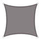 Gray waterproof sunshade sail with four metal grommets for mounting