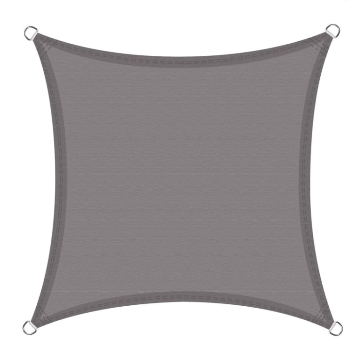 Gray waterproof sunshade sail with four metal grommets for mounting