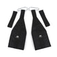 Black abdominal suspension belt set with two loop straps and metal hooks