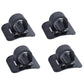 Set of 4 black bicycle cable guide adhesive buckles with metal inserts
