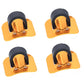 Set of 4 gold bicycle cable guide adhesive buckles with black straps