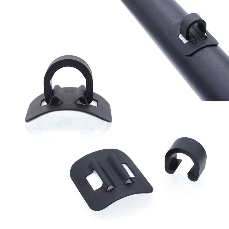 Set of 4 bicycle cable guide adhesive buckles with black plastic clips