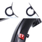 Bicycle frame cable guide clip with red buckle insert and black attachment
