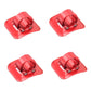Set of 4 red bicycle hose line guide adhesive buckles with glossy metal inserts