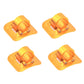 Set of 4 golden bicycle hose line guide adhesive buckles with metal inserts