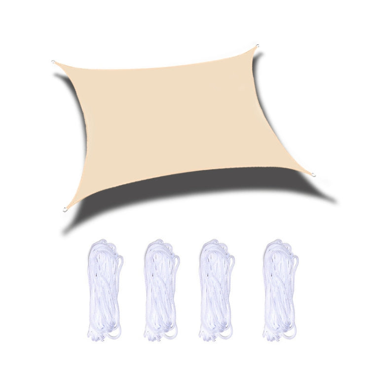 Cream waterproof sunshade sail canopy with corner grommets and tie ropes