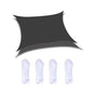 Black waterproof anti-UV sunshade sail with corner eyelets and included ropes