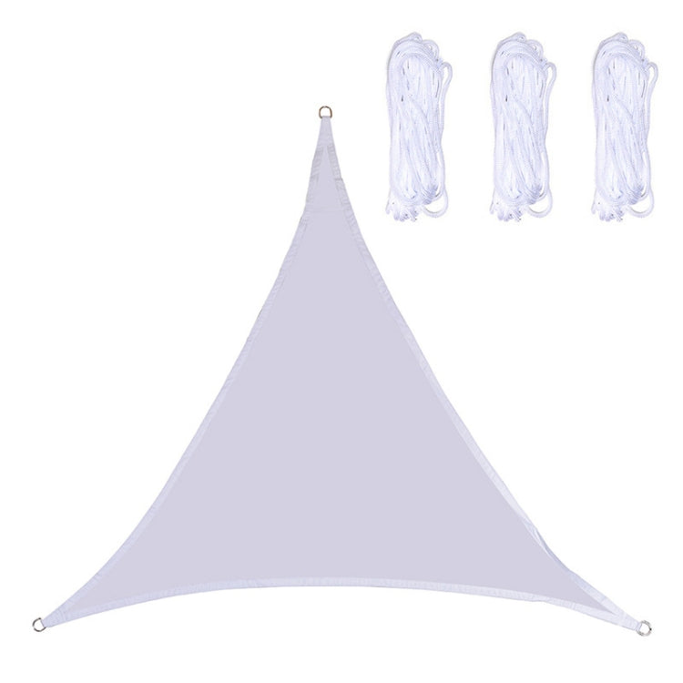 Light lavender triangle outdoor sunshade sail with grommets and corner tie points