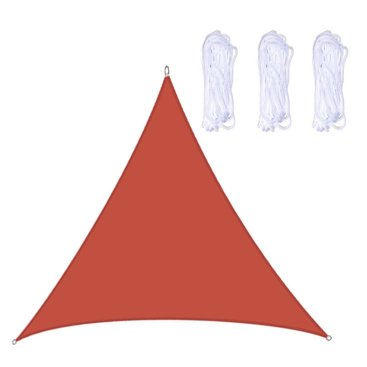 Red triangle outdoor sunshade sail with grommets and corner tie points