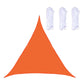 Orange triangular outdoor sunshade sail canopy with grommets and rope loops