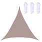 Khaki brown triangle outdoor sunshade sail canopy with reinforced grommets and rope ties