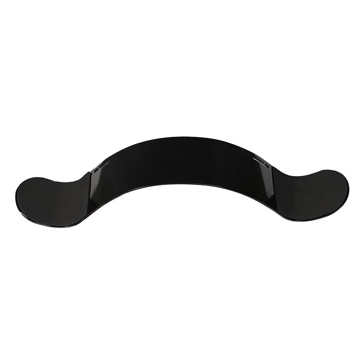 Adjustable biceps training board with arched black pad and adjustable strap ends