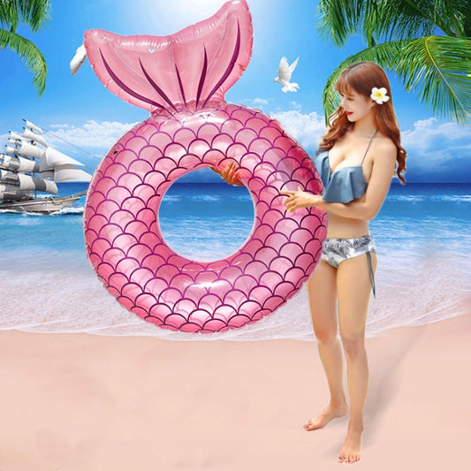 Adult Thickened Backrest Swimming Ring Mermaid Swim Ring, Swimming Ring (Pink), Swimming Ring (Blue)