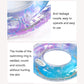Blue starry sky mermaid swimming ring with white valve nozzle and handle loop