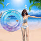 Blue starry sky swimming ring with purple sparkle trim, round armpit float