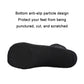 Black diving fin socks bottom with textured anti-slip particle pattern