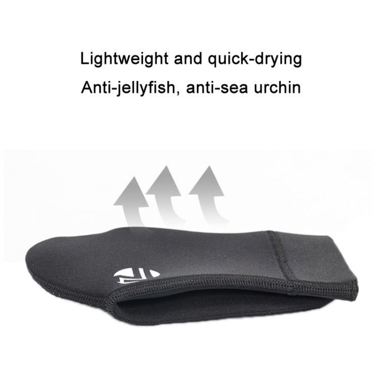 Black flat diving sock detail with smooth upper and textured sole panel