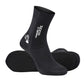 Pair of black ankle diving socks with textured toe/heel anti-slip pads and white logo