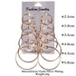 Steampunk circle hoop earring set with assorted ring sizes, gold and silver plating